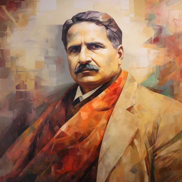 Foto retrato de allama iqbal