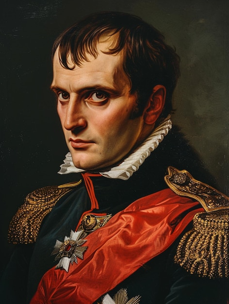 Retrato altamente realista pintado a óleo de Napoleão Bonaparte