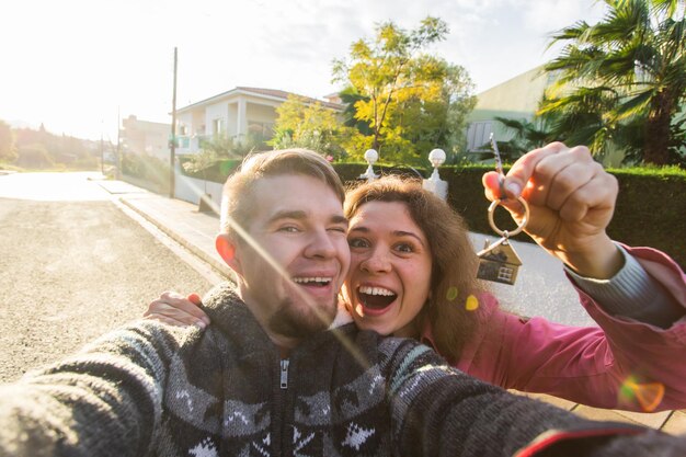 Foto retrato de amigos felices