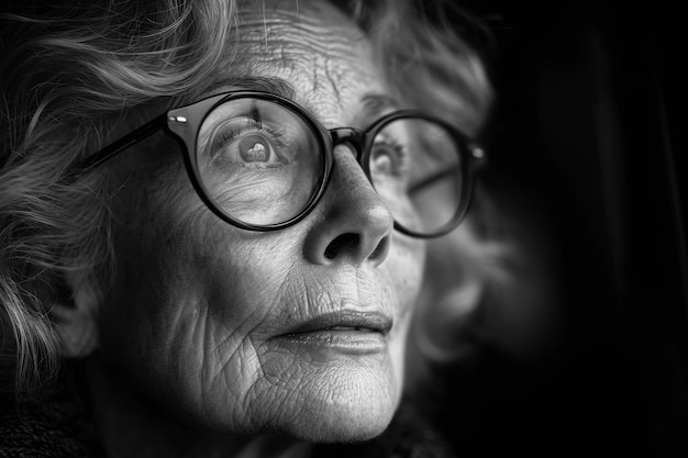 Foto retrato de una anciana elegante el concepto de envejecimiento