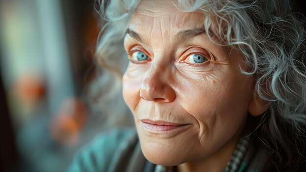 Retrato de una anciana hermosa con espacio para el texto