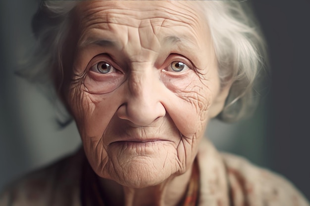 Retrato de anciana Sonrisa madura Generar Ai