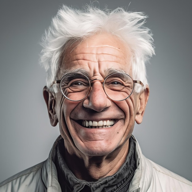 Retrato de un anciano feliz Imagen generada por IA