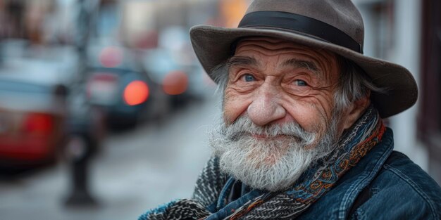 retrato de un anciano hermoso IA generativa