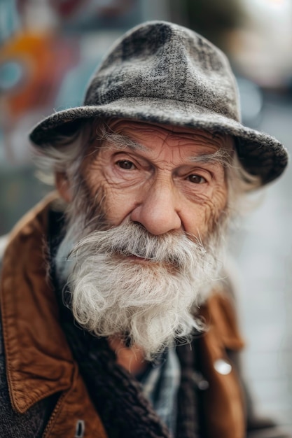 retrato de un anciano hermoso IA generativa