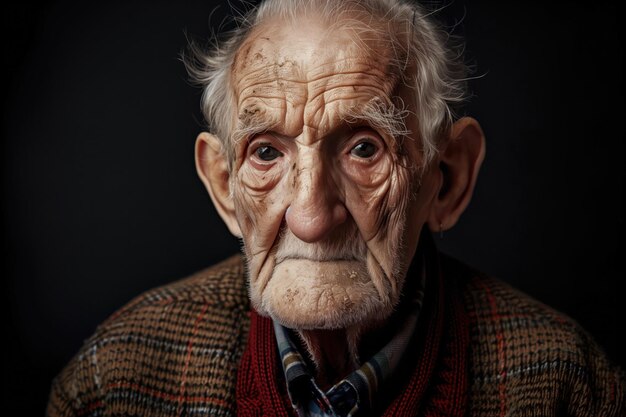 Retrato de un anciano con IA generativa