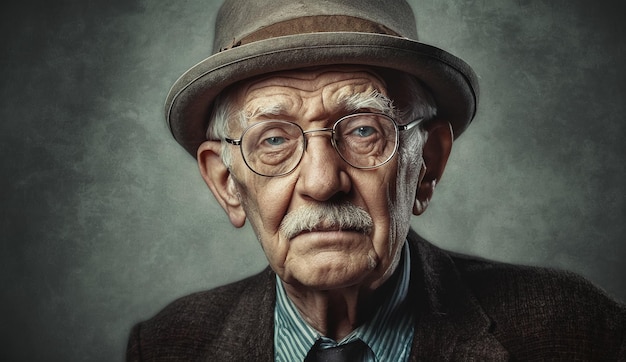 retrato de un anciano en primer plano anciano abuelo retrato de un anciano mirando a la cámara
