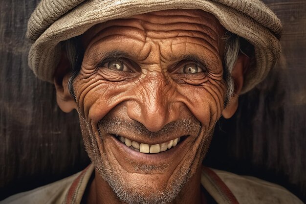 retrato de un anciano sonriente generativo Ai