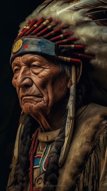 un retrato de un anciano de la tribu.