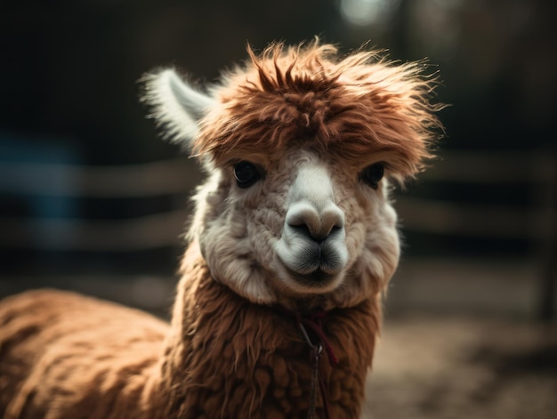 Retrato aproximado de alpaca criado com tecnologia de IA generativa