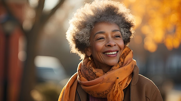 Retrato aproximado de uma mulher afro-americana mais velha