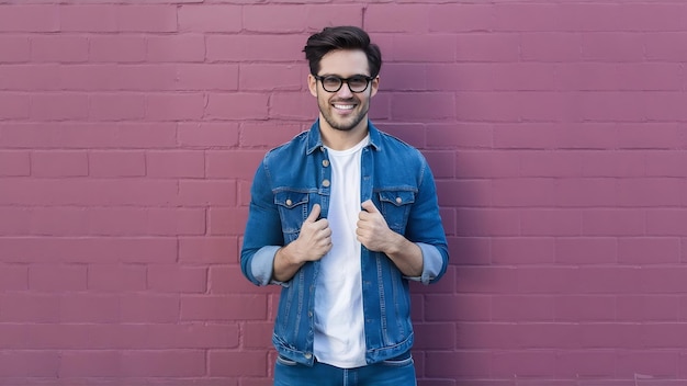 Retrato de un apuesto y sonriente modelo de hombre de negocios hipster lumbersexual