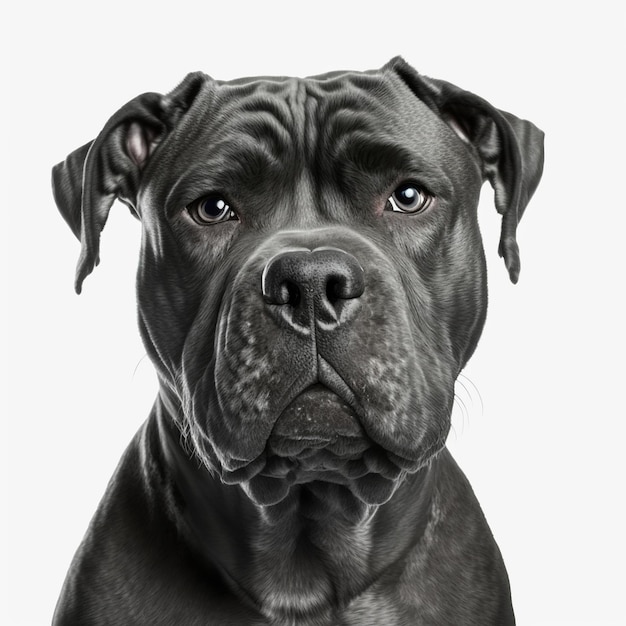 Retrato arrebatador Italiano cane corso retrato de cachorro em fundo branco isolado