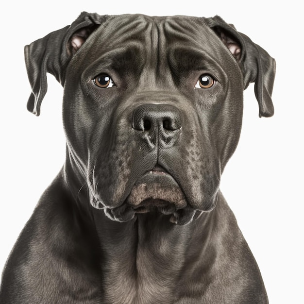 Retrato arrebatador Italiano cane corso retrato de cachorro em fundo branco isolado