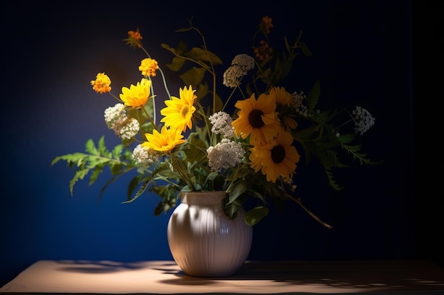 Retrato de arreglo de flora con temática de verano