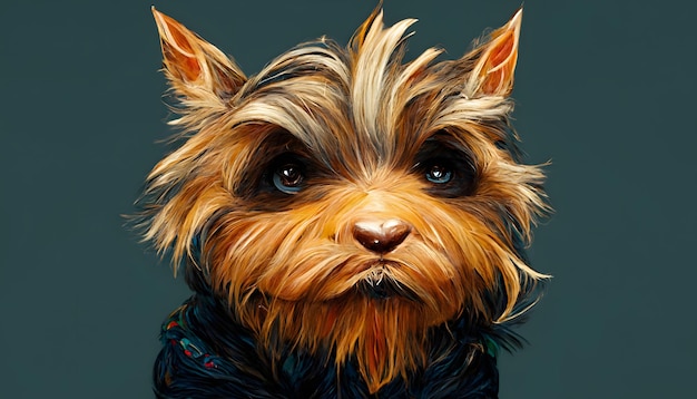 Retrato del arte generado por la red neuronal de yorkshire terrier