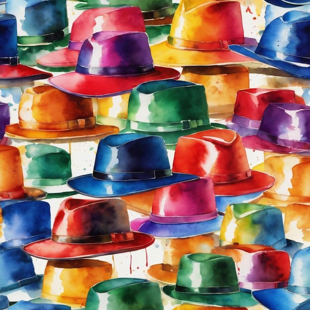 Un retrato artístico de una multitud de sombreros.