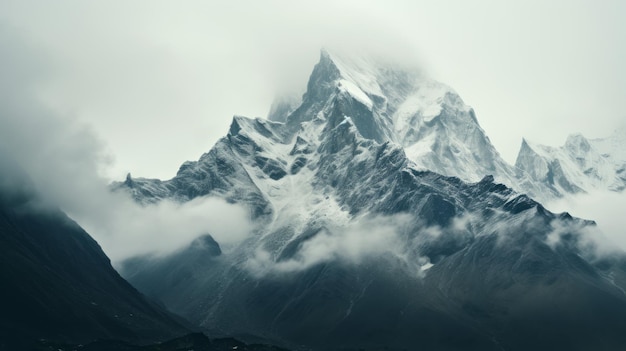 Foto retrato atmosférico detalhado da montanha kangchenjunga em resolução de 8k