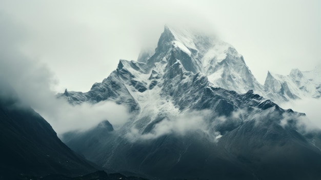 Foto retrato atmosférico detallado de la montaña kangchenjunga en resolución de 8k