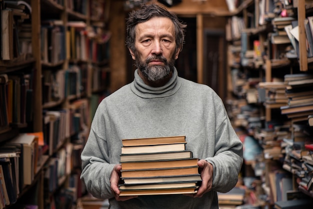 Retrato de auténtico anciano con barba y buenos ojos.