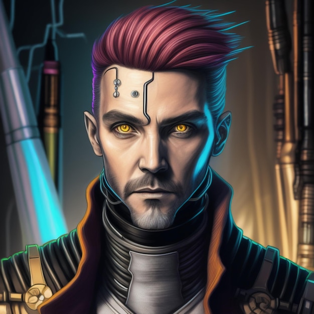 Retrato de avatar de juego cyberpunk