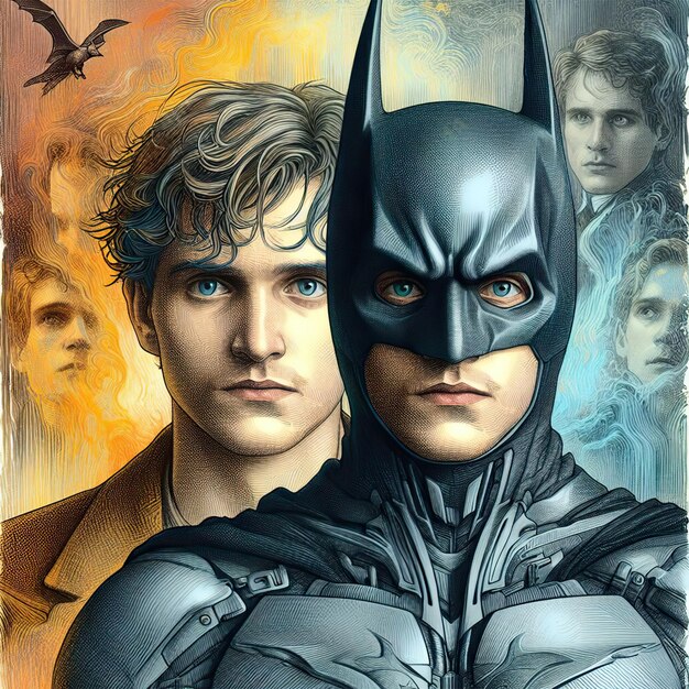 El retrato de Batman y Bruce Wayne