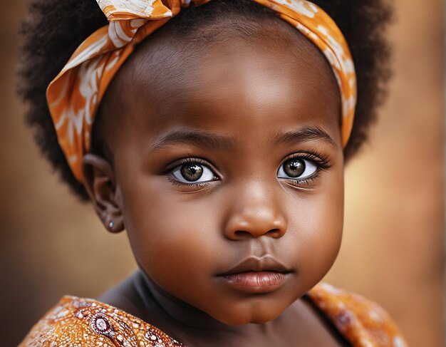 retrato de bebé africano niña niño hermoso retrato de niño bebé