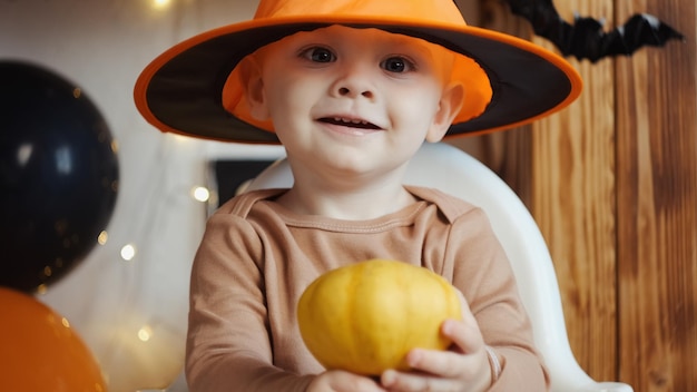 Retrato de bebé feliz Halloween