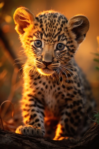 Retrato de bebé leopardo