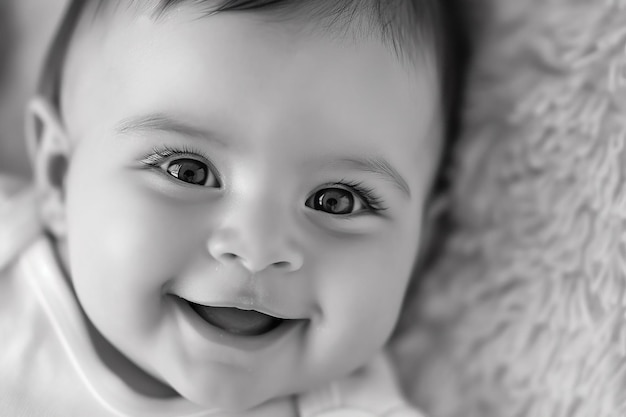 Retrato de un bebé lindo foto en blanco y negro