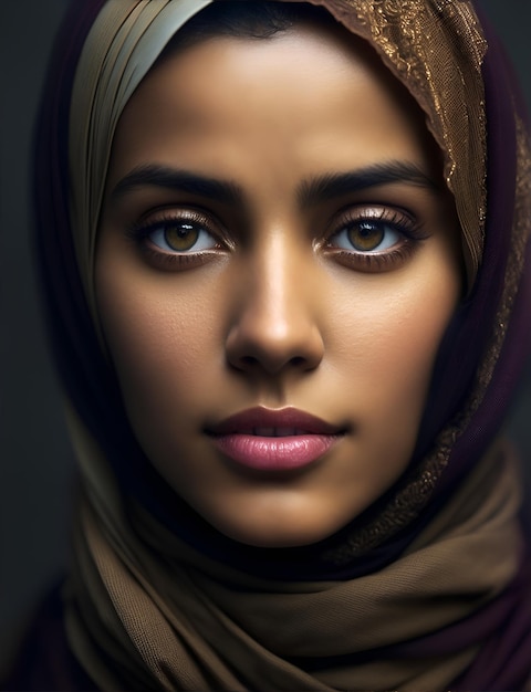 Retrato de una bella mujer musulmana