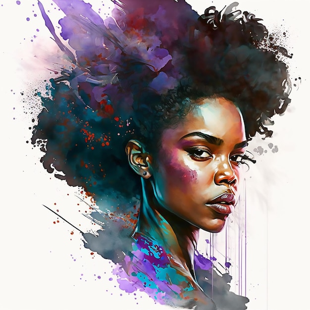 Retrato de una bella mujer negra