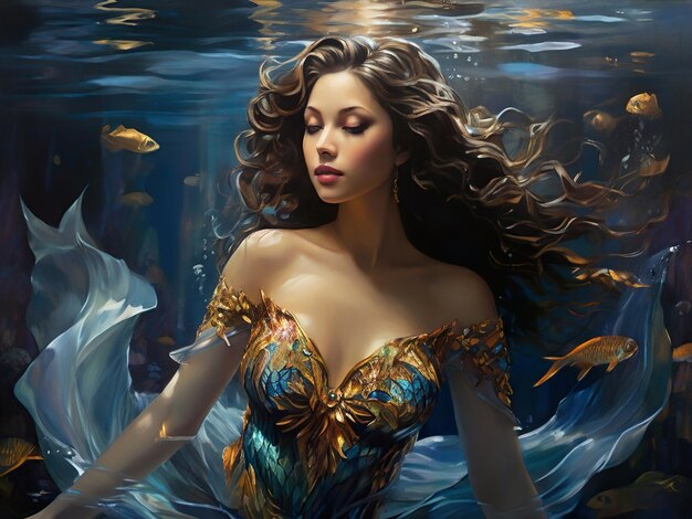 Foto el retrato de la bella sirena