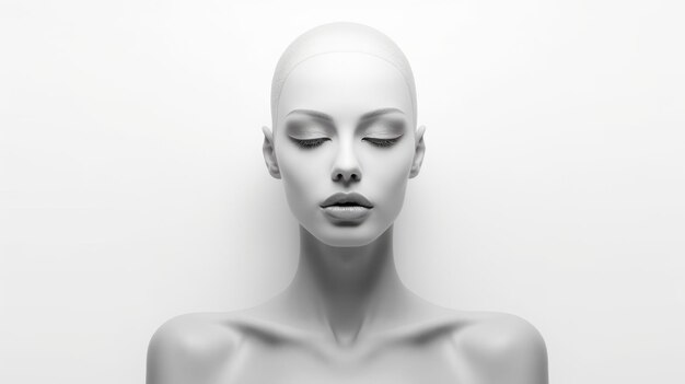 Foto retrato de belleza de maniquí inspirado en el zen ganador del concurso