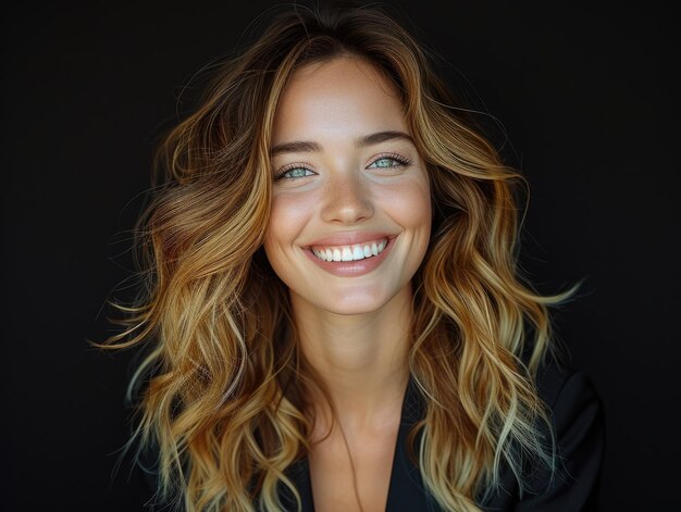 Retrato de belleza sonriente hombre de negocios caucásico con traje en fondo de estudio profesional