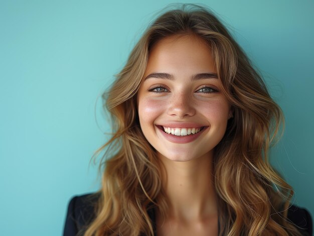 Retrato de belleza sonriente hombre de negocios caucásico con traje en fondo de estudio profesional