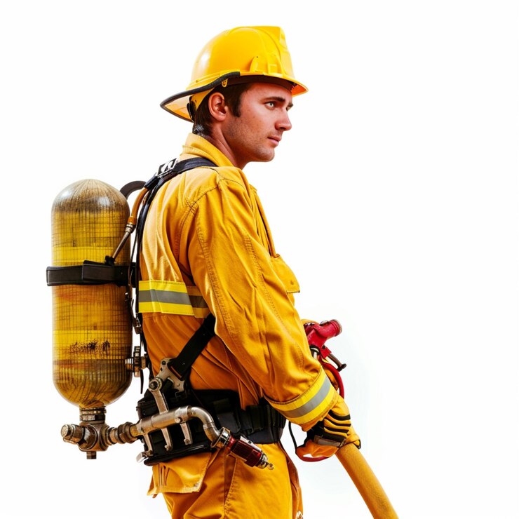 Retrato de bombero de guardia