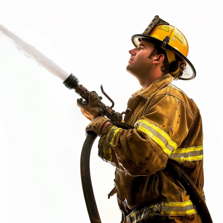 Retrato de bombero de guardia