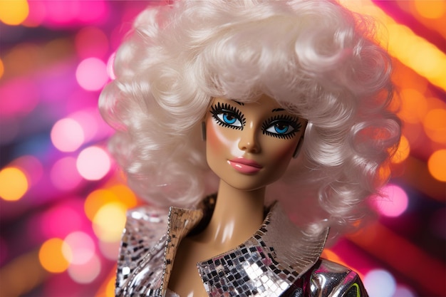 Retrato bonito da boneca de plástico Barbie