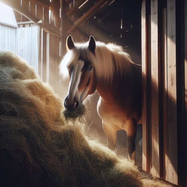 retrato de un caballo en el fondo de un animal estable