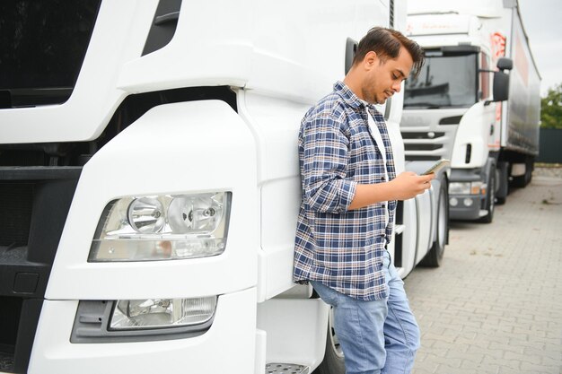 Foto retrato de un camionero indio