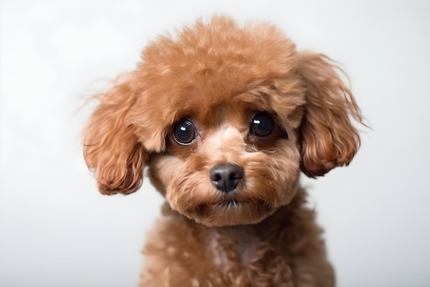 Retrato de caniche de estudio aislado sobre fondo blanco