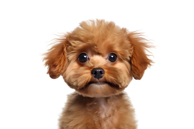 Retrato de caniche de estudio aislado sobre un fondo blanco