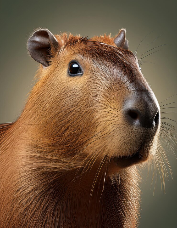 Foto el retrato de la capibara: una mirada de cerca al roedor más grande del mundo, conocido por su naturaleza gentil