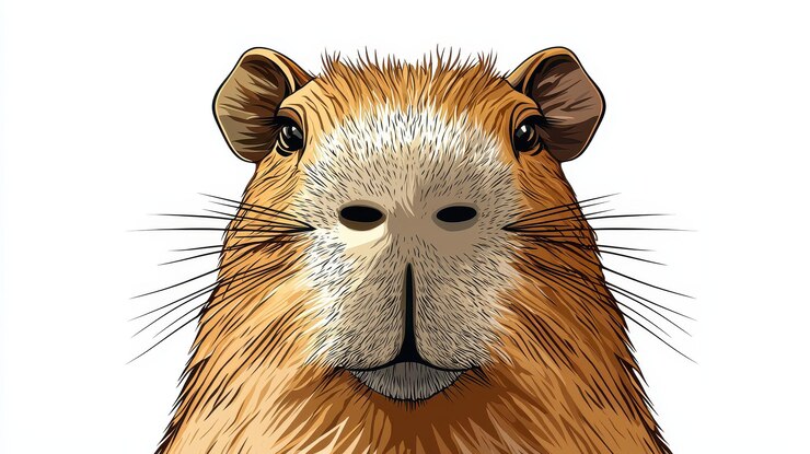 Foto retrato de capibara de primer plano animales lindos roedores animales salvajes mamíferos divertidos sudamericanos bigotes de pelaje