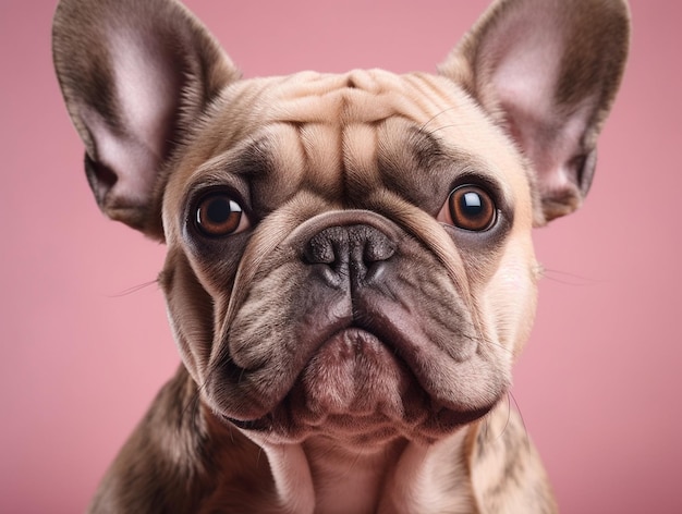 Retrato de cara de perro aislado en el fondo Ilustración de foto generada digitalmente realista