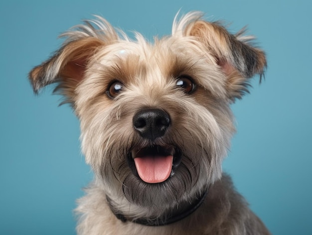 Retrato de cara de perro aislado en el fondo Ilustración de foto generada digitalmente realista