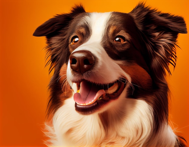 Retrato de cara de perro aislado en el fondo Ilustración de foto generada digitalmente realista