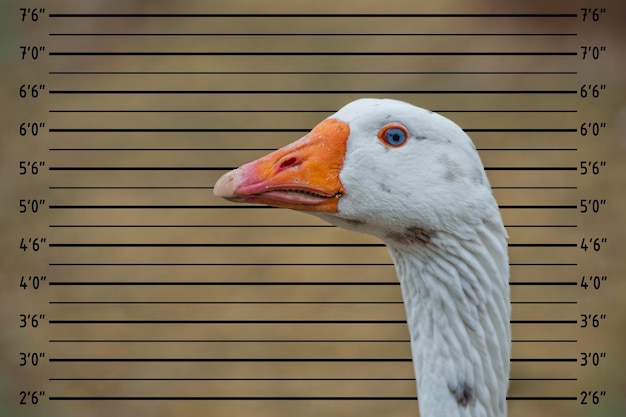 Retrato de cerca aislado de ganso