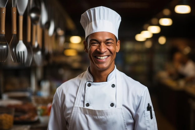 retrato de un chef en la cocina